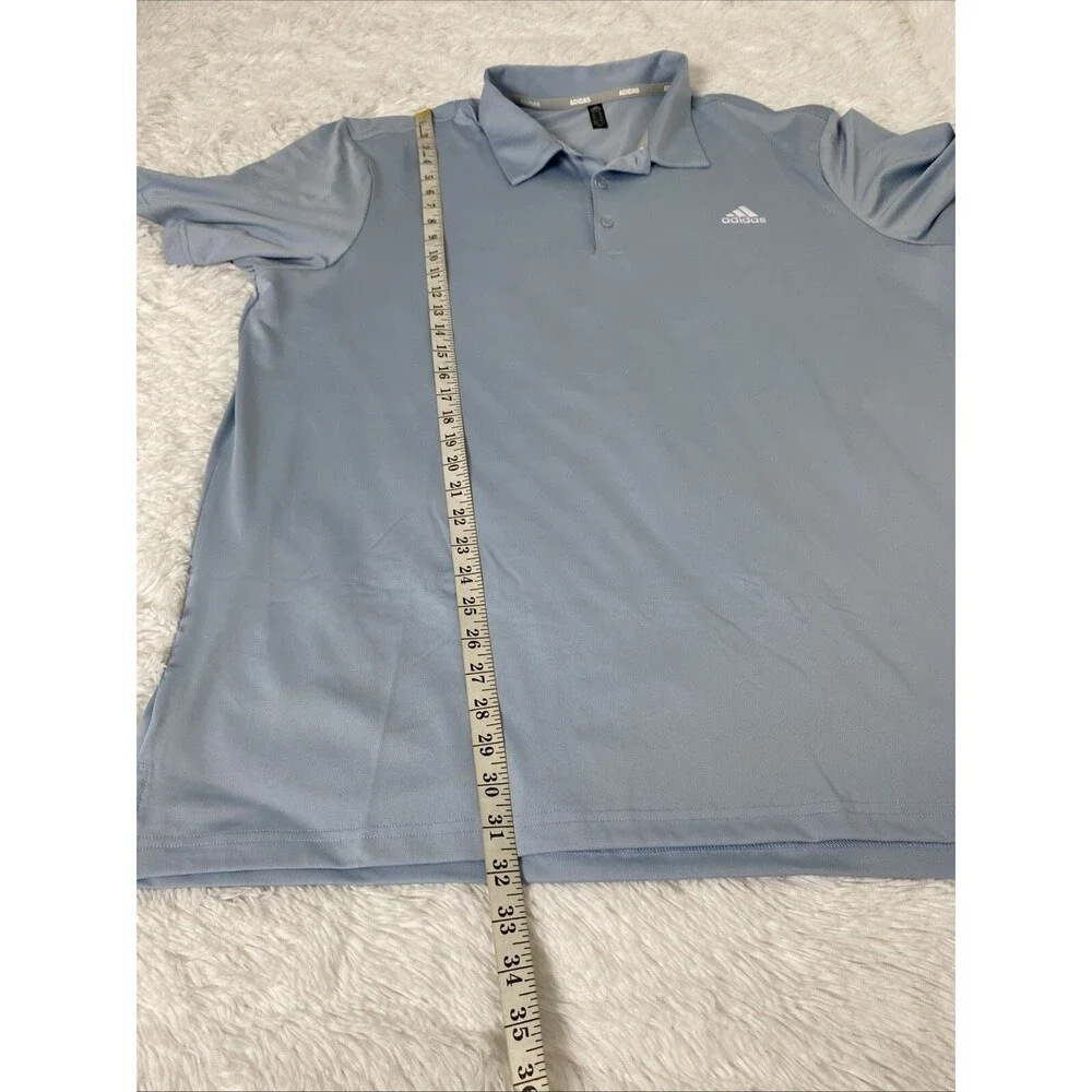 Adidas Golf Polo Shirt Plus Size 2XL Blue Men's Dry Wicking UPF Sun Protection